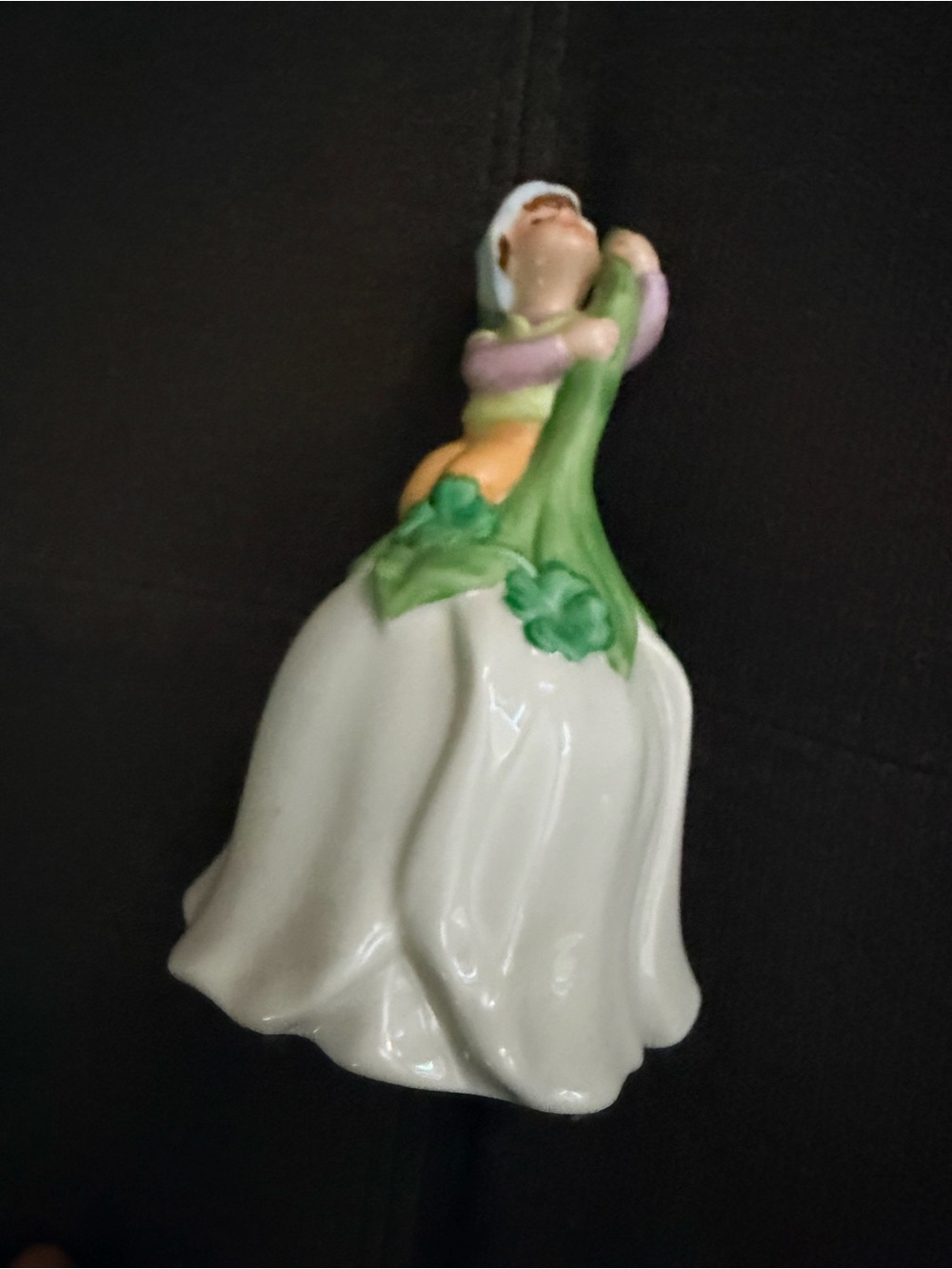1983 Avon "Good Luck" porcelain bell featuring a leprechaun figure